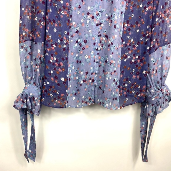 Paige DOROTHY BLOUSE in Crown Blue Floral Boho fits true to size- size XS - Picture 8 of 14